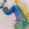 بشقاب نقاشی|بشقاب سفالی مو طلایی